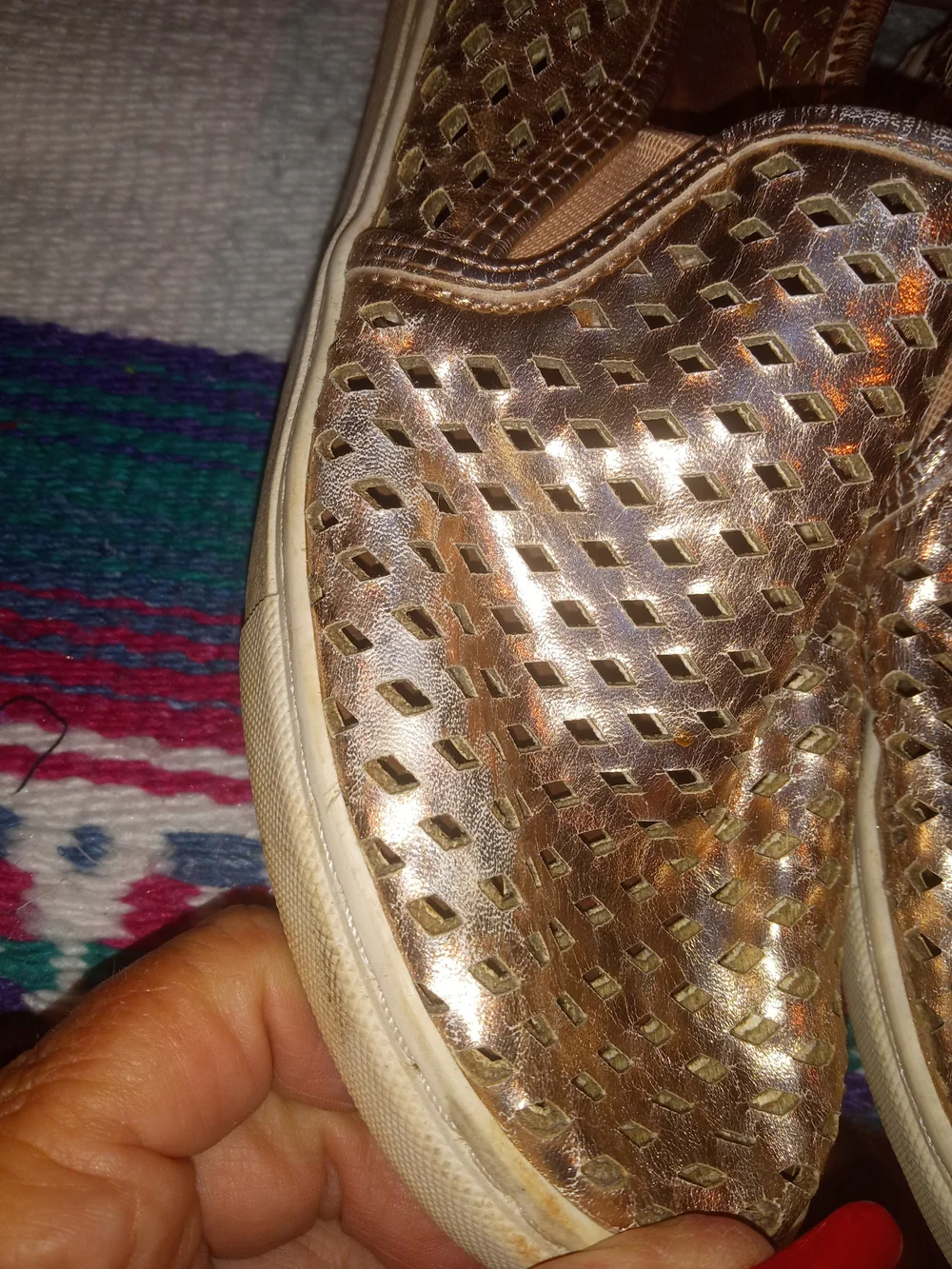 Steve Madden Women's Gold Perforated Slip-On Sneakers